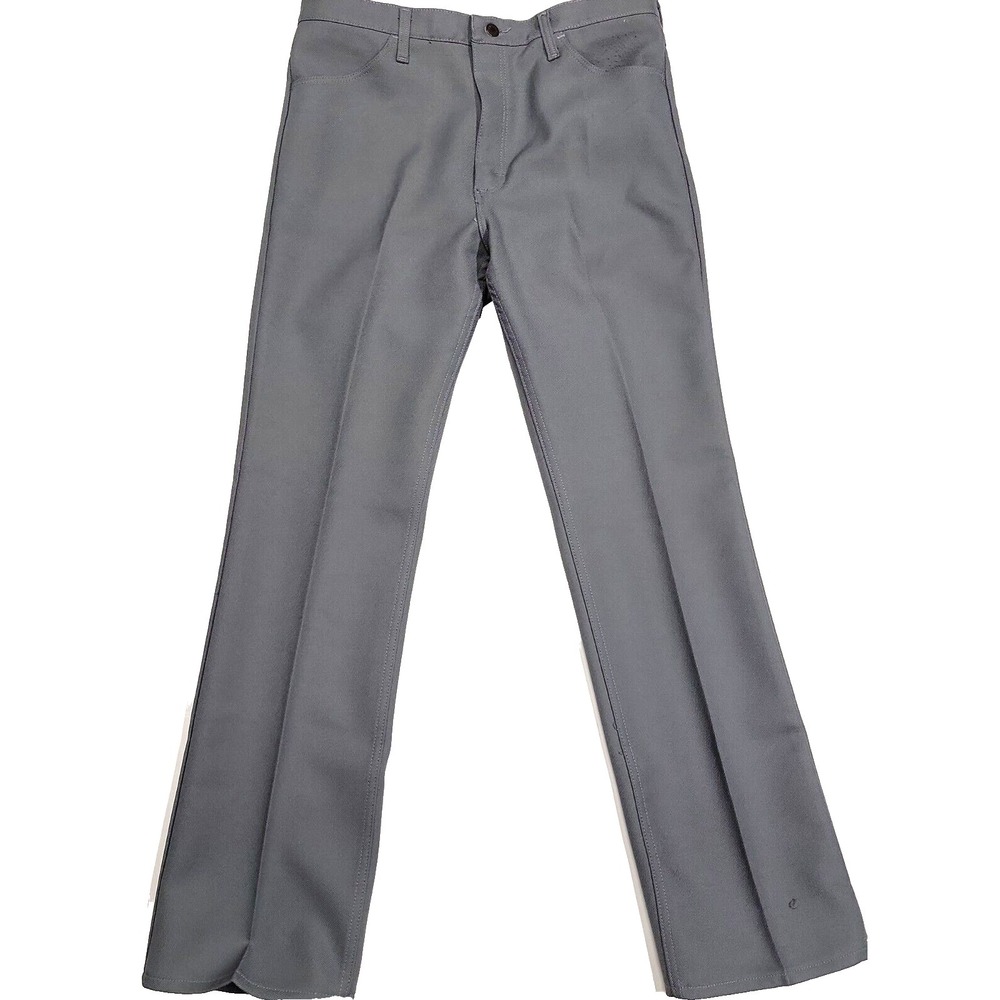 Vintage Wrangler 82GY Polyester Gray Western Dress Slacks Men 34x34 Made In USA